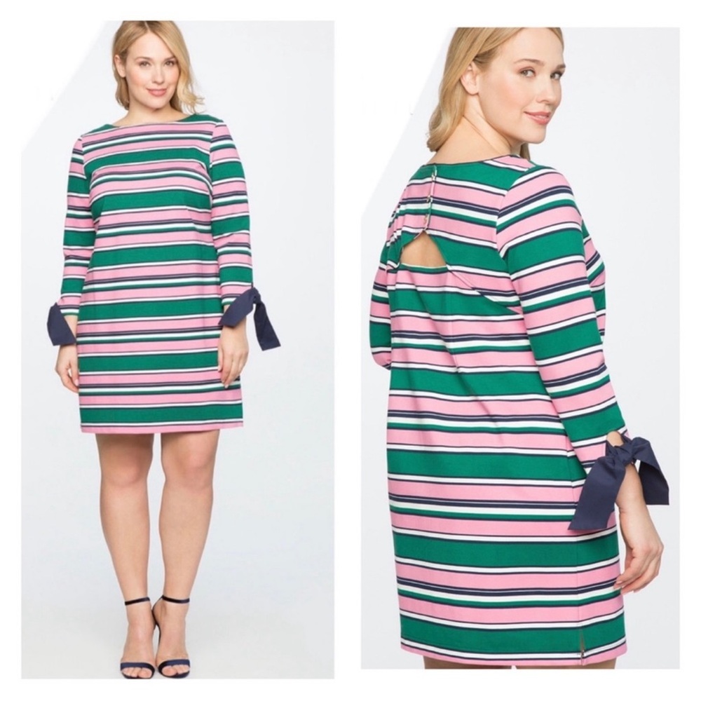 Draper James x Eloquii Striped Mini Shift Plus Size Dress - Size 26/28